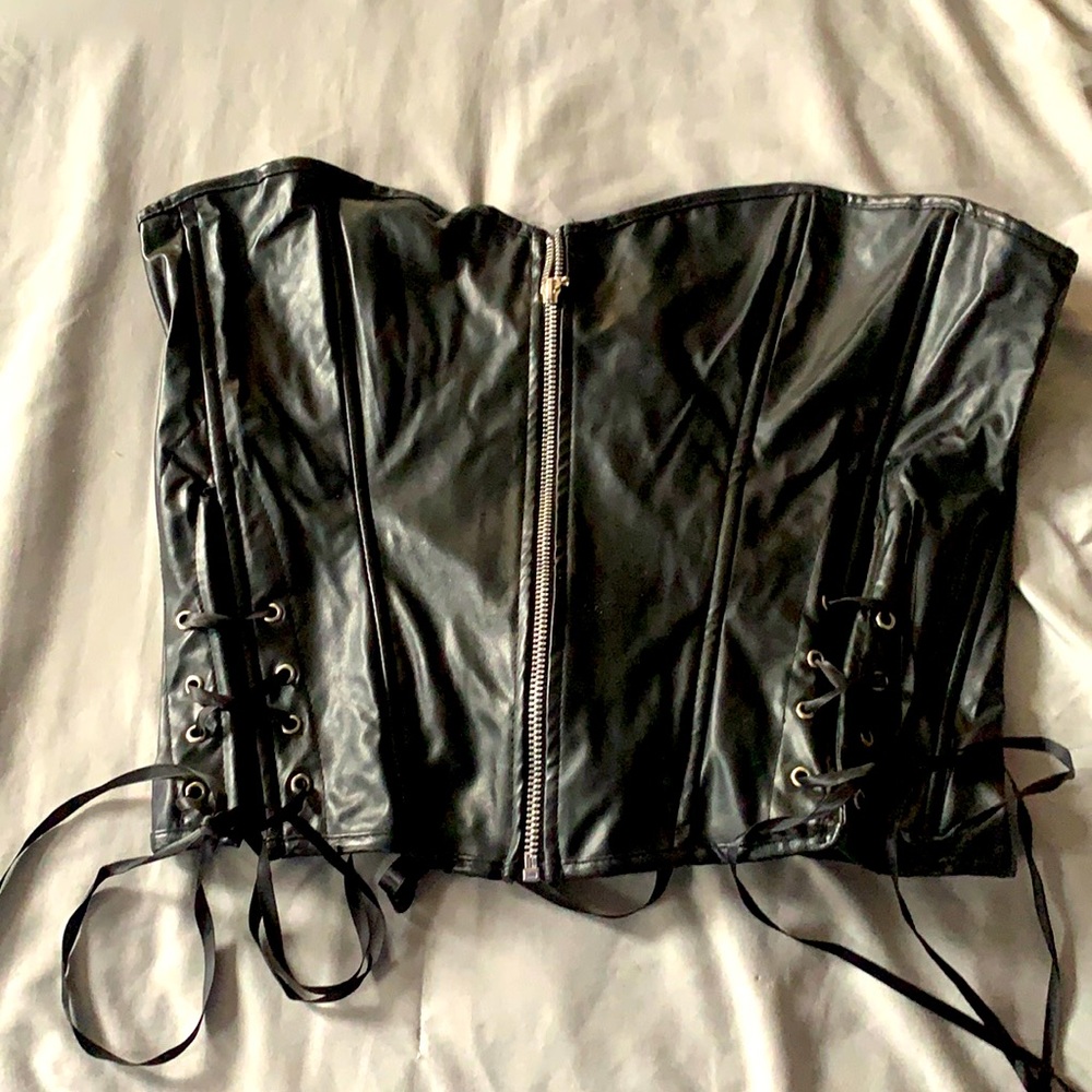 Pleather corset top